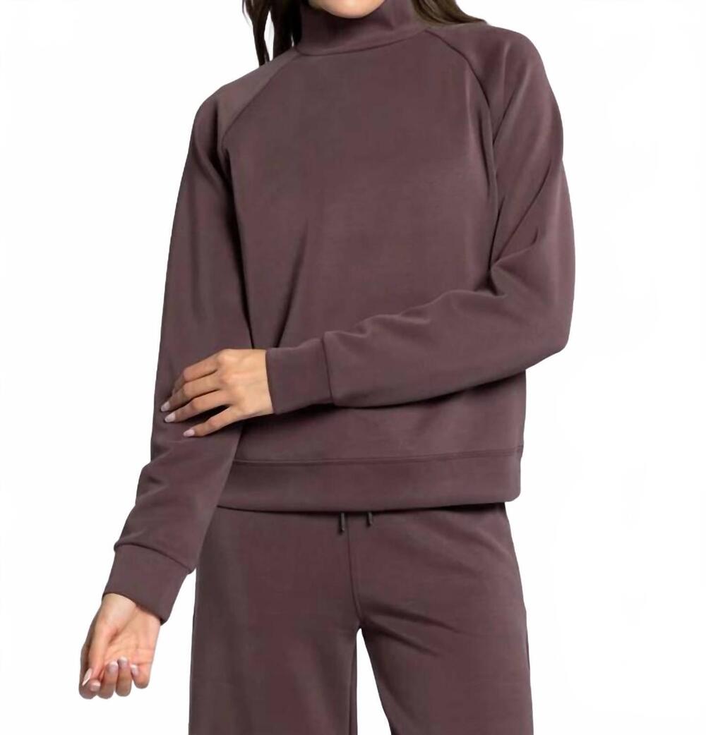 NEW THREAD & SUPPLY kai mockneck top in raisin